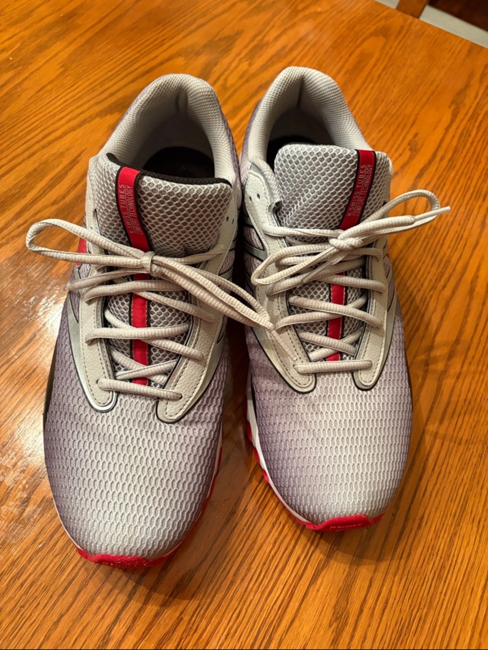 K-Swiss Gray and Red Men's Sneakers